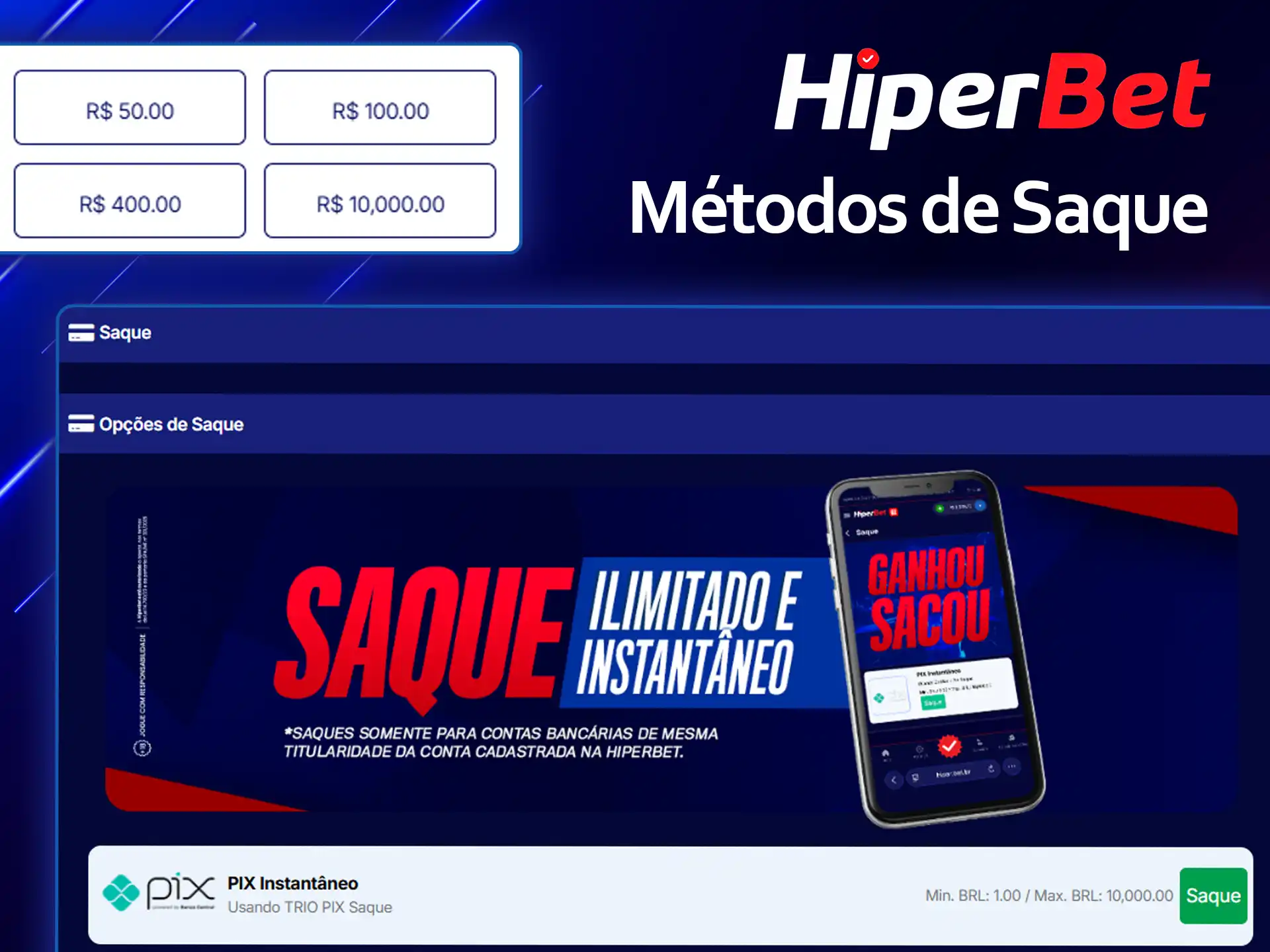 Conheça os métodos de saque na Hiperbet.